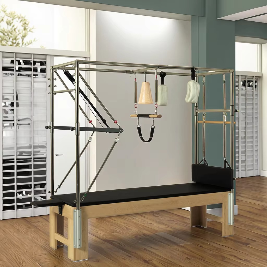 Pilates Yoga Reformer - プロフェッショナルな商業用ヨガトレーニングエクササイズホームフィットネスオークピラティスリフォーマー機器
