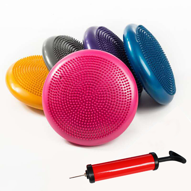 Exercise Disc Inflatable - インフレータブルバランスディスクボード耐久性のあるフットマッサージボールパッドホームジムヨガフィットネスエクササイズトレーニングボールボディービル機器