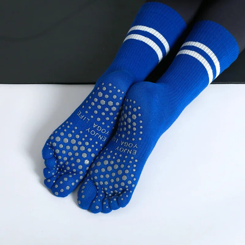 Pilates Yoga Hose - ハーフチューブヨガソックス,通気性,滑り止め,5本の指,スポーツ,綿,フィットネス,ダンス,バレエ,屋内,床