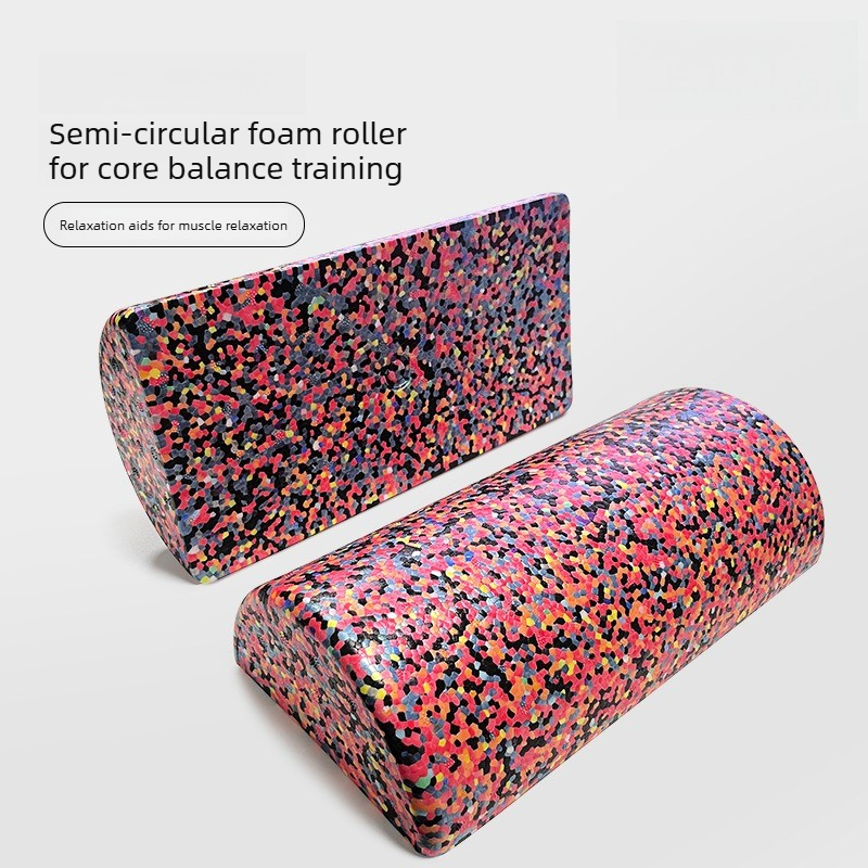 Pilates Yoga Barı - 30x15cmの半円形フォームローラー。半円柱型で、ヨガ、バランスバー、クレセントブロックとして使用可能。EVA素材のマッサージローラーで、ダンス、ピラティス、フィットネスに最適。