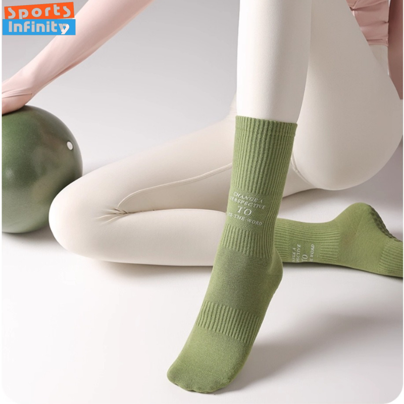 Pilates Yoga Hose - ミッドチューブヨガソックス滑り止め女性プロフェッショナルピラティスソックスエクササイズフィットネス縄跳びランニングダンス特別なスポーツソックス