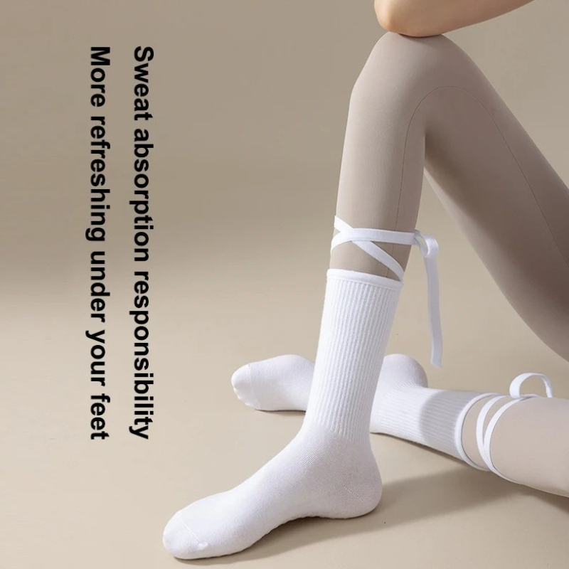 1 ペア底シリコン滑り止め包帯ミッドチューブヨガソックス無地 - Pilates Yoga Hose のレビューと価格