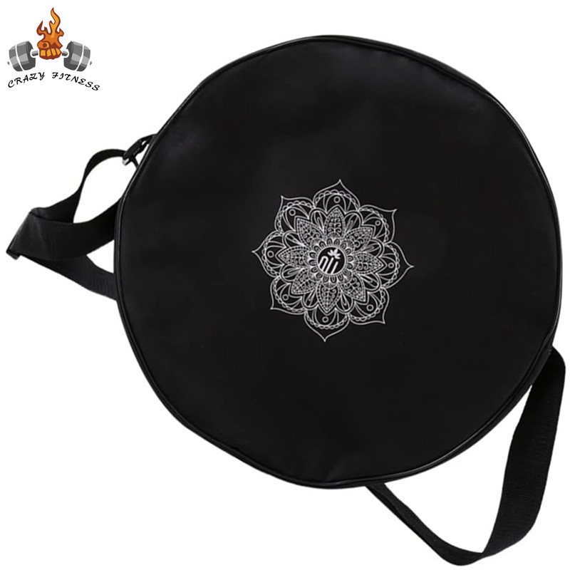 ヨガホイールバッグナイロンブラックマンダラフラワーヨガサーク - Pilates Yoga Bag のレビューと価格