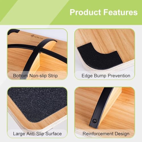 プロ仕様木製バランスボード オフィス用バランスローラー 腰椎 - Balance Board Wobble のレビューと価格