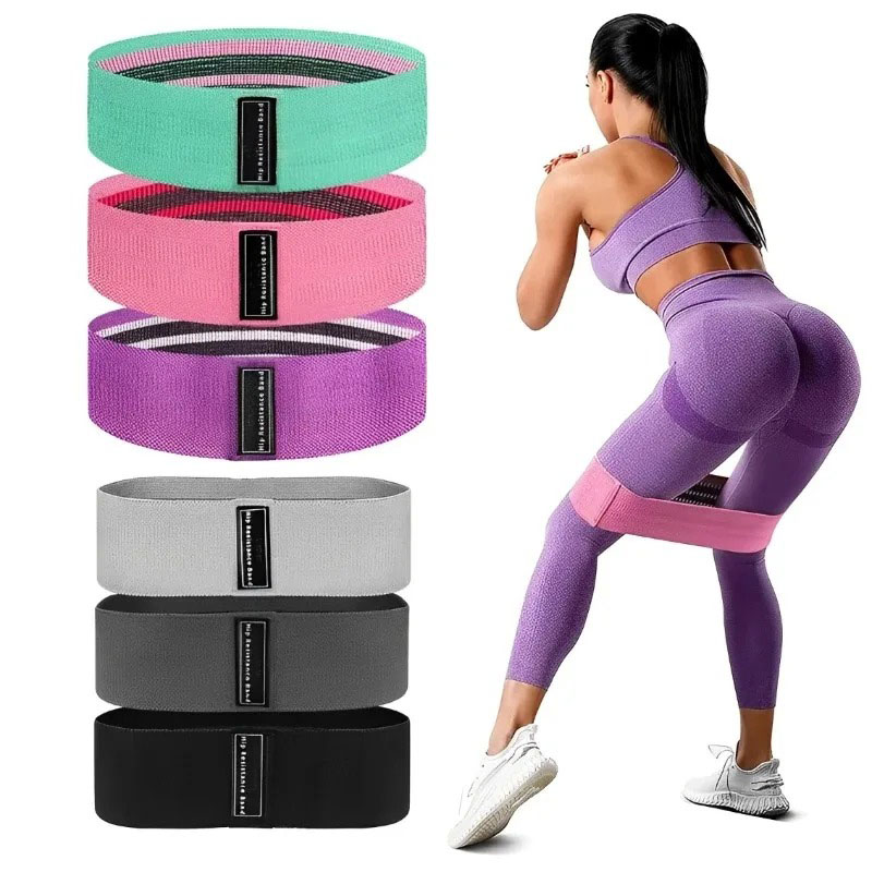 3 個のファブリックレジスタンスヒップブーティバンド臀部太も - Pilates Yoga Reformer のレビューと価格