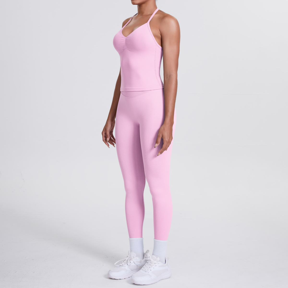 女性のシームレスなニットヨガスーツスーツ美しいバックベストブ - Pilates V Yoga のレビューと価格