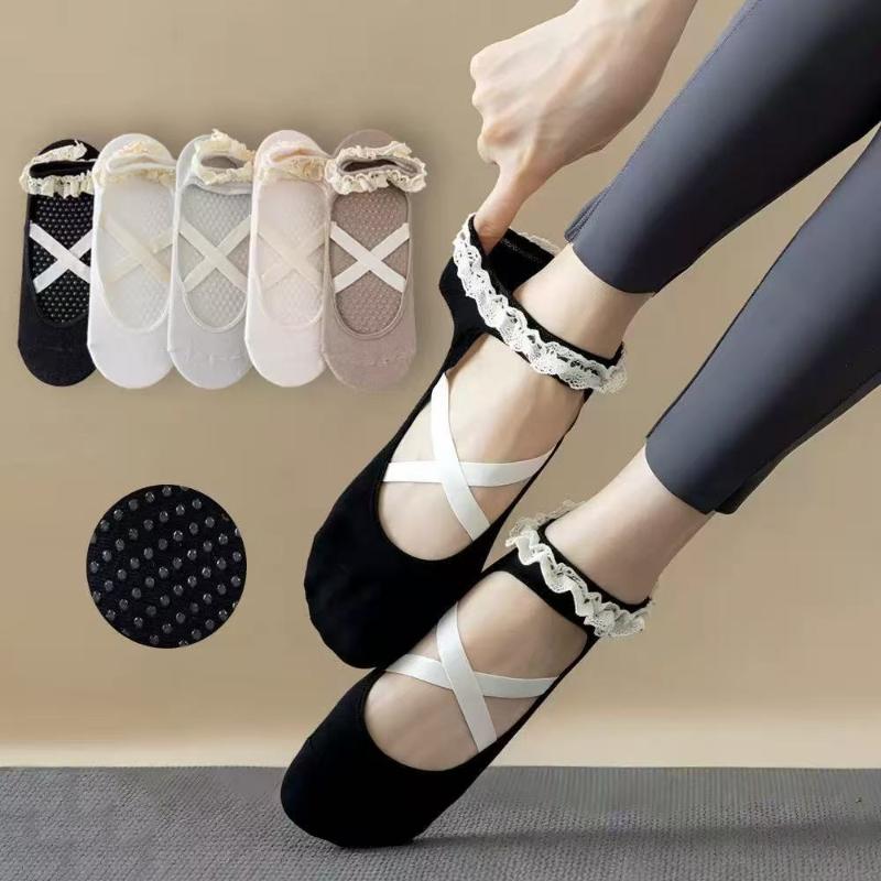 1足組のかわいいレースワークピラティスソックス、プリンセス風 - Yoga Pilates Yoga のレビューと価格