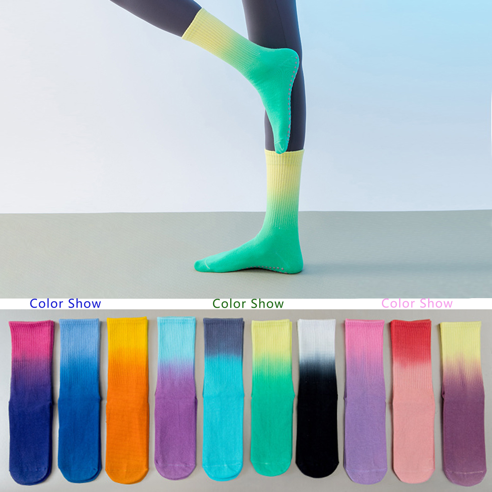 女性用のカラフルなコットンスポーツソックス、プロの滑り止めシ - Pilates Yoga Hose のレビューと価格