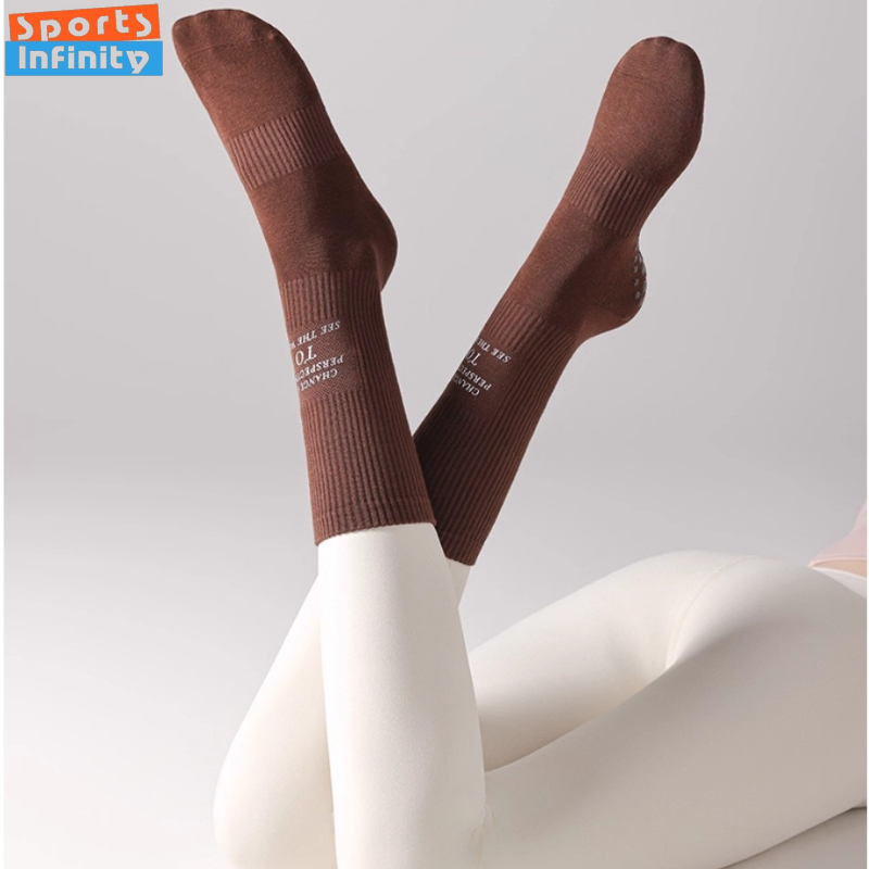 ミッドチューブヨガソックス滑り止め女性プロフェッショナルピラ - Pilates Yoga Hose のレビューと価格
